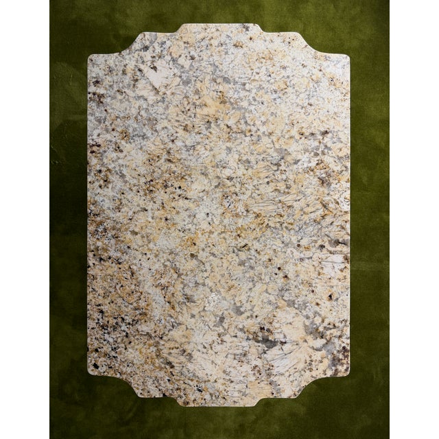 1980s Unique Vintage Postmodern Granite Stone Coffee Table With Scalloped Edge For Sale - Image 5 of 16