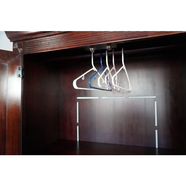 Brown Beautiful Cherry Hardwood Armoire Dresser Entertainment Center With Drawers For Sale - Image 8 of 10