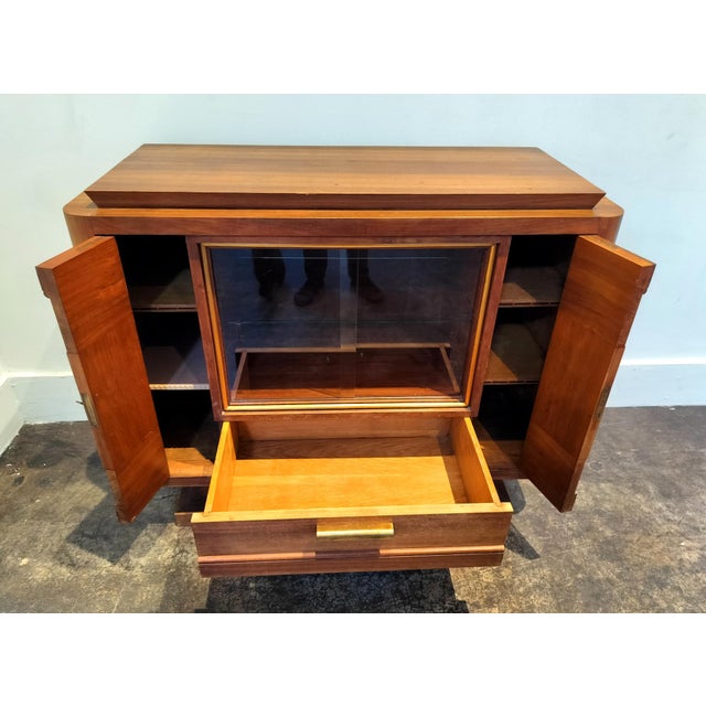 Brutalist French Art Deco Mahogany Sideboard in the Style of Charles Dudouyt For Sale In Dallas - Image 6 of 14