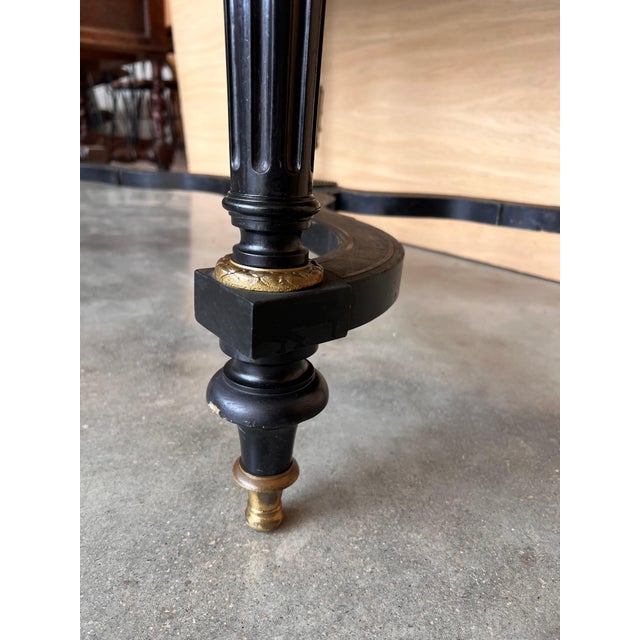 Mid 19th Century Ebonized Center or Writing Desk Table, Napoleon III Period For Sale - Image 10 of 18