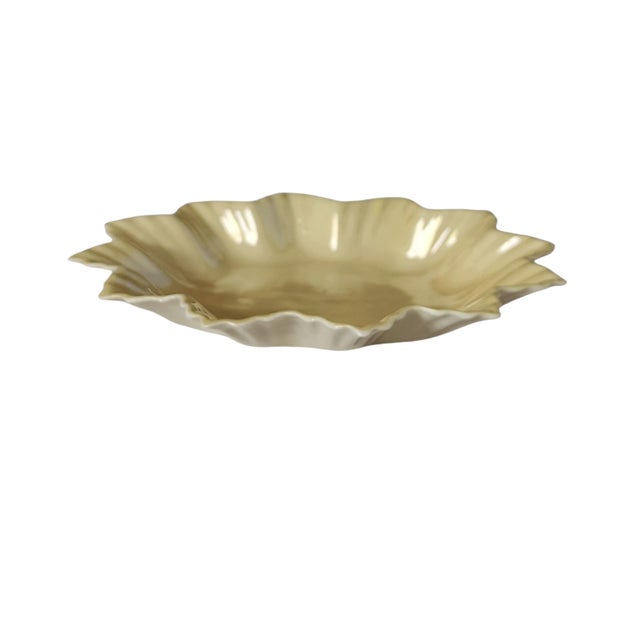 Excellent condition Belleek 6th mark, circa 1965-1980, high luster ivory leaf trinket dish. Backstamp present. Dimensions...