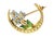 Victorian Mid 20th Century 14k Yellow Gold Moon Seed Pearl Enamel Diamond Victorian Estate Brooch Pin For Sale - Image 3 of 4