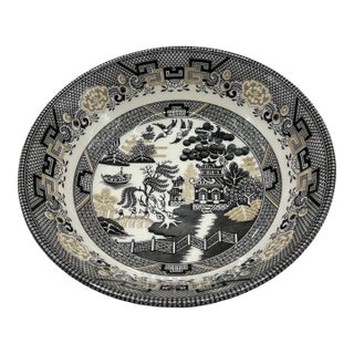1950s Royal Stafford Black & White Willow Pattern Ceramic Bowl For Sale