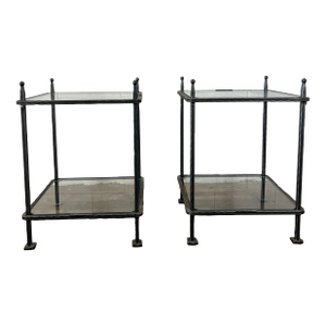 Pair of Claudio Rayes Iron Side Tables