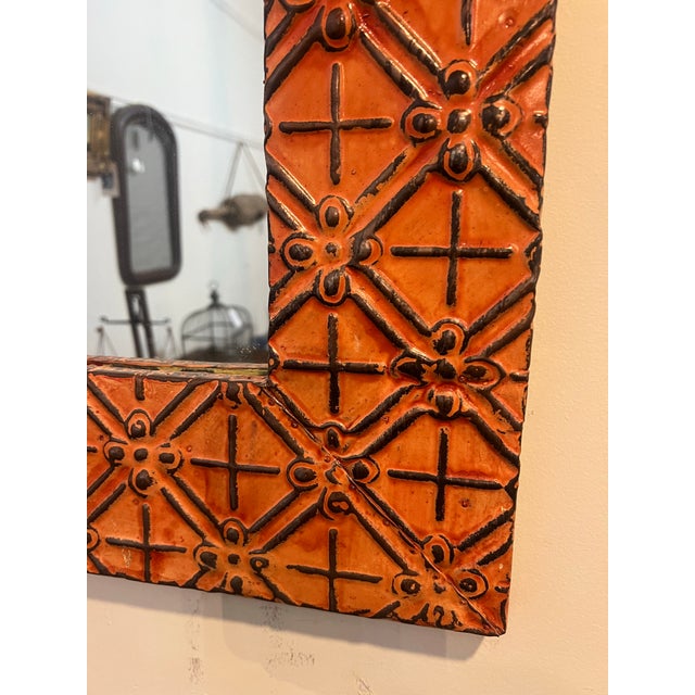 Ogt Recycled Antique Tin Ceiling Mirror For Sale - Image 4 of 8