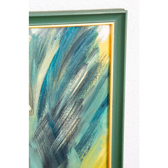 Mid Century Modern Abstract Figure Painting Original Art Tennis 1964 Signed MCM For Sale - Image 9 of 12