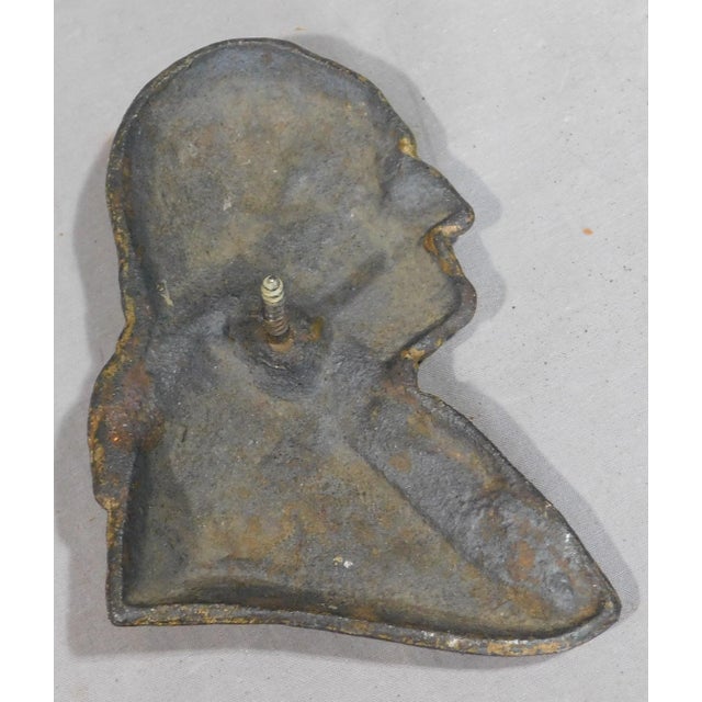 Antique Wall Plaque George Washington Centennial Late 19th C Cast Iron Gilt Gold For Sale - Image 4 of 6