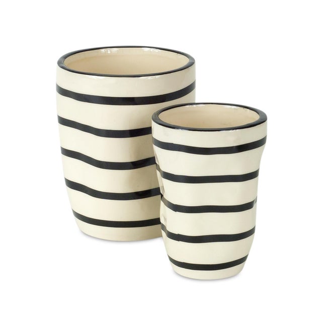 2020s Wavy Patterned Planter or Vase (Set of 6) For Sale - Image 5 of 6