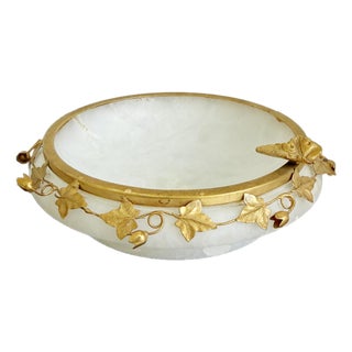 1960s Italian Alabaster & Filagree Ashtray Vide Poche For Sale