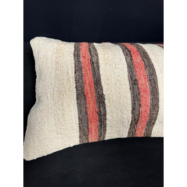 Turkish Hemp Pillow Cushion Natural Beige Brown Cushion Cover 14"x45" #18041 Enhance your home decor with our Kilim Pillow...