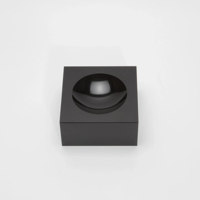 Glass Crystal Black Convex Bowl by Ka Glass For Sale - Image 7 of 7