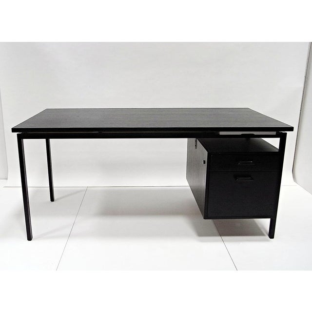 Writing Desk in Black Stained Oak by Herbert Hirche for Christian Holzäpfel KG, Germany, 1960s For Sale - Image 6 of 18