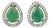 Natural Sapphire, Emerald & Diamond Earring in 14k Gold For Sale