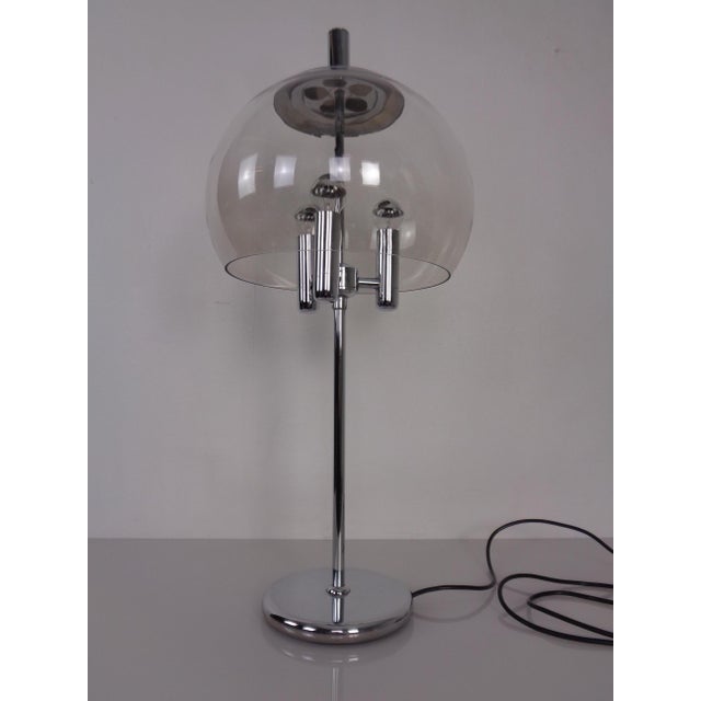 Glass and Chrome-Plated Ball Table Lamp, Italy, 1960s For Sale - Image 16 of 16