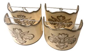 Unique Handmade Shield Shades With Fleur De Liz Detail in Silver - Set of 4