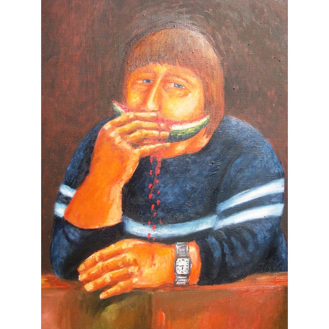 Peter Loeding, Workers on Their Lunch Break, 1980s, Oil Painting on Canvas, Framed For Sale - Image 4 of 9