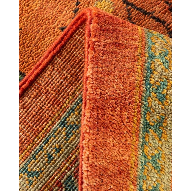 Eclectic, One-of-a-Kind Hand-Knotted Area Rug in Orange, 9' 3" x 12' 0" For Sale In New York - Image 6 of 8