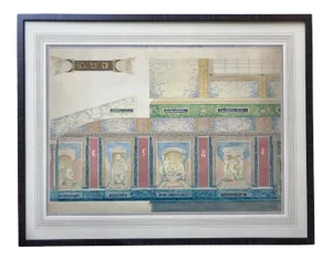 Architectural Neo Classic Interior Design Watercolor by Daniel MacMorris n.y. C.1945