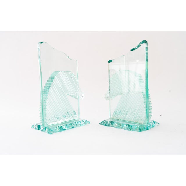 Glass Horse Head Bookends, Vienna, Austria, 1970s, Set of 2 For Sale - Image 6 of 18