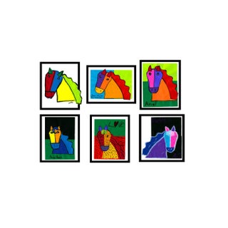 Outsider Art “Many Horses” Giclee Print For Sale