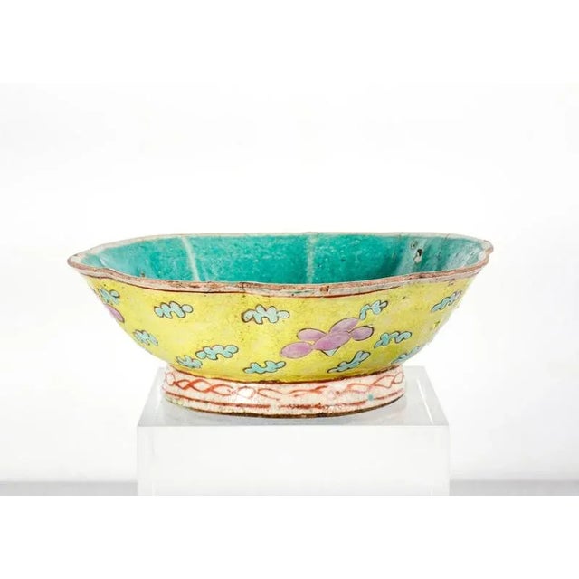 Ceramic bowl and polychrome glazes origin china period nineteenth century. material glaze-painted porcelain dimensions ø...