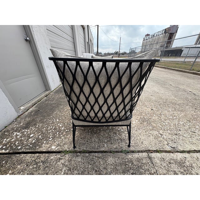 1950s Pair of Italian Maurizio Tepestini Wrought Iron Chairs and Ottoman For Sale In Houston - Image 6 of 14