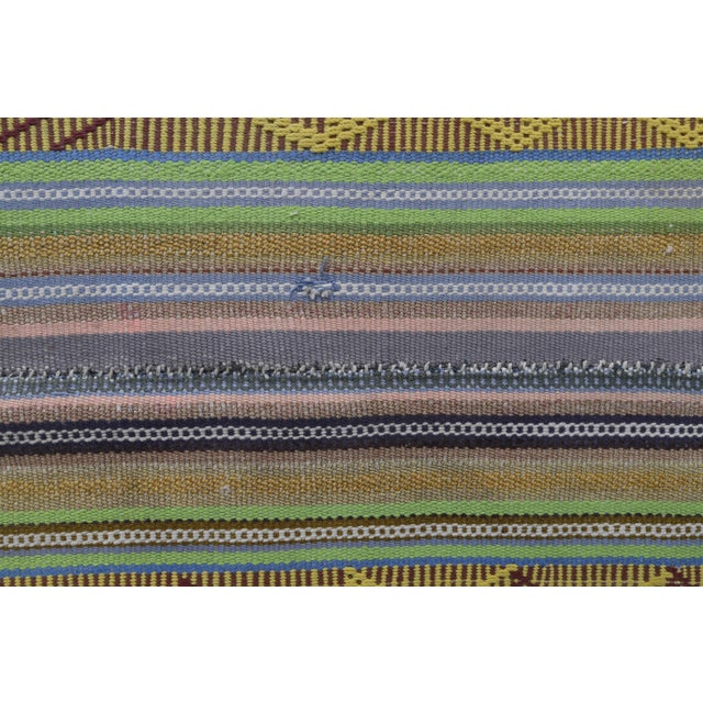 Green 1970s Vintage Turkish Oushak Handmade Wool Cotton Green Area Rug For Sale - Image 8 of 11