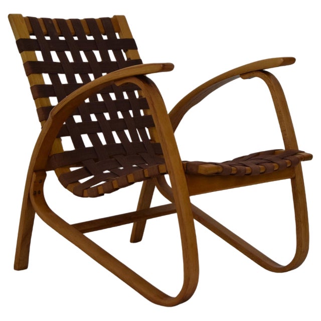 Bent Beechwood Armchair by Jan Vaněk, 1930s For Sale