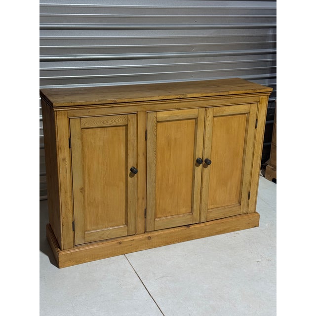 Antique Pine Three Door Cupboard / Cabinet From England It is not often we find a three door cabinet / cupboard. We found...