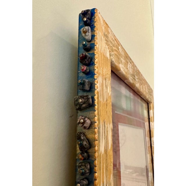 Late 20th Century Folk Art Hand Painted Triple Picture Frame For Sale In Boston - Image 6 of 8