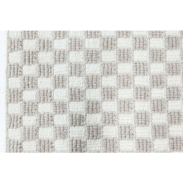 Early 21st Century Modern Custom Swedish Style Gray & White Wool Runner by Doris Leslie Blau For Sale - Image 5 of 7