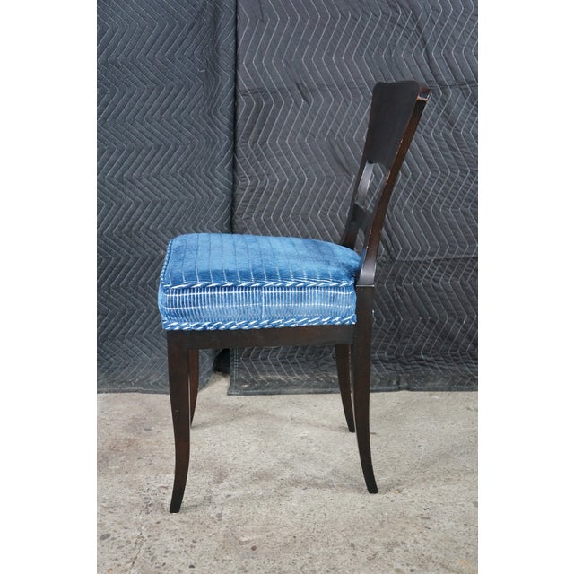 Baker Furniture Biedermeier Directoire Style Mahogany & Blue Velvet Side Chair For Sale - Image 17 of 18