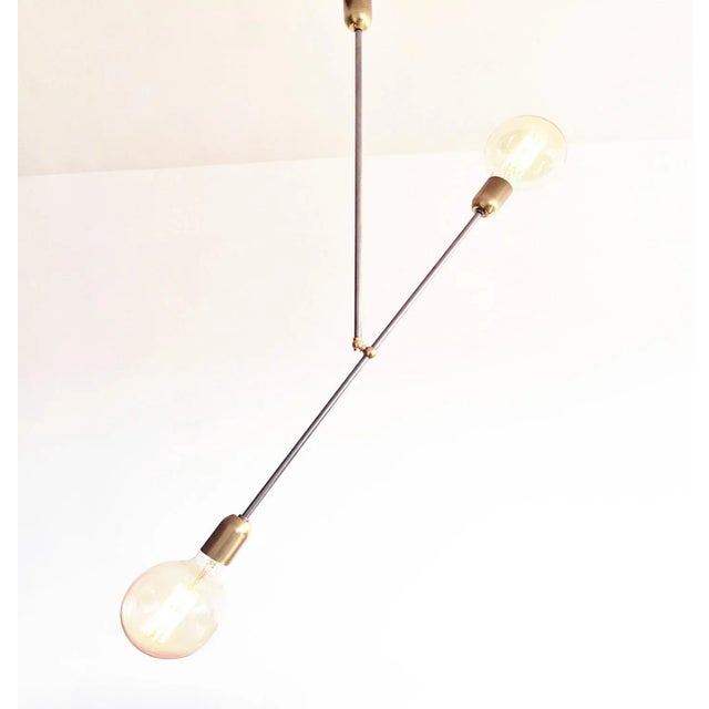 Industrial Steel & Brass Modern Pendant Lamp from Balance Lamp For Sale - Image 4 of 5
