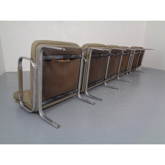 Metal Sofas and Club Chair in Leather and Steel by Walter Knoll, 1960s, Set of 3 For Sale - Image 7 of 18