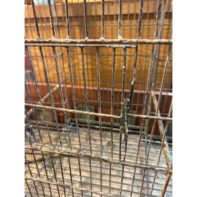Enormous Vintage Metal Bird Cage For Sale In Philadelphia - Image 6 of 13