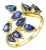 Nina Zhou Sapphire Branch Leaves Ring in 14k Yellow Gold, size 10 For Sale