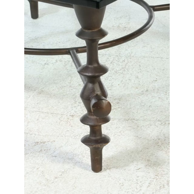 Metal Contemporary Giacometti Style Bronze Metal and Glass Coffee Table For Sale - Image 7 of 8