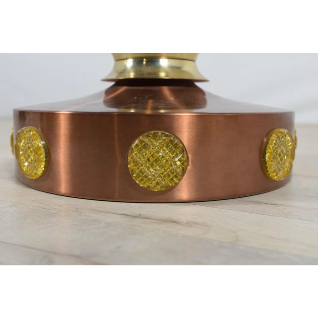 Metal Scandinavian Copper & Glass Ceiling Lamp, Denmark, 1960s For Sale - Image 7 of 10