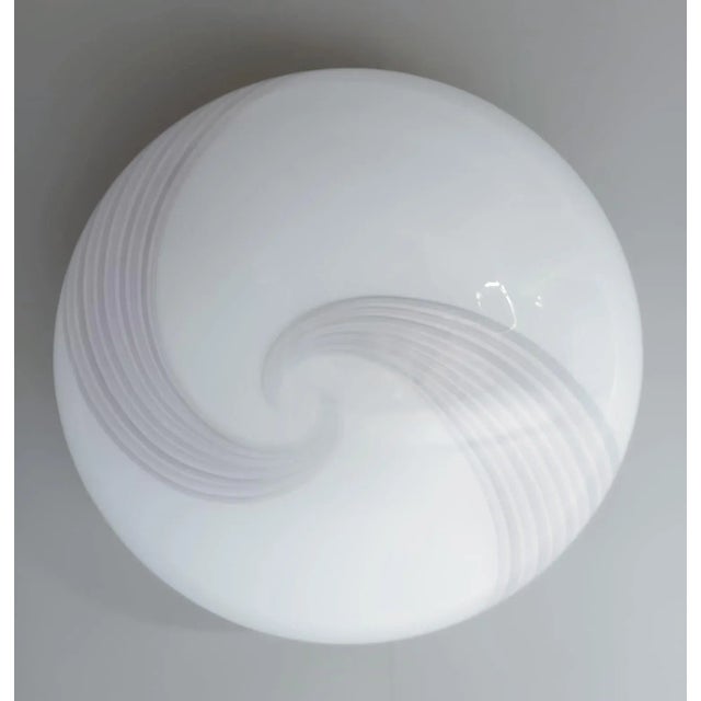 Venini 1960s Milky White and Pink Murano Flush Mount For Sale - Image 4 of 11