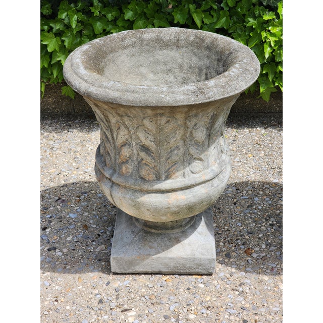 Mid 20th Century Mid 20th Century Concrete Cement Outdoor Planters - a Pair For Sale - Image 5 of 11