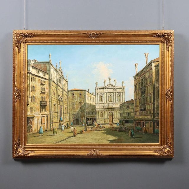 The Campo San Salvador in Venice, 20th Century, Oil on Canvas For Sale - Image 14 of 14