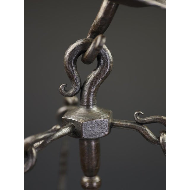 19th Century Gothic Revival Hand-Forged Wrought Iron Corona Chandelier, 1880 For Sale - Image 13 of 18