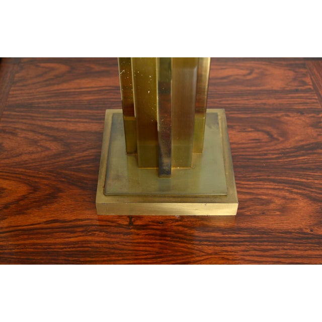 Brutalist Brass Table Lamp from Belgo Chrom, Belgium, 1970s For Sale - Image 10 of 15