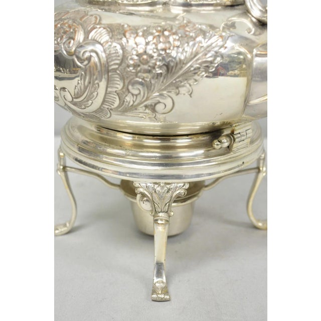 Antique Victorian Cheltenham Converted Silver Plated Tea Kettle Table Lamp For Sale - Image 12 of 18