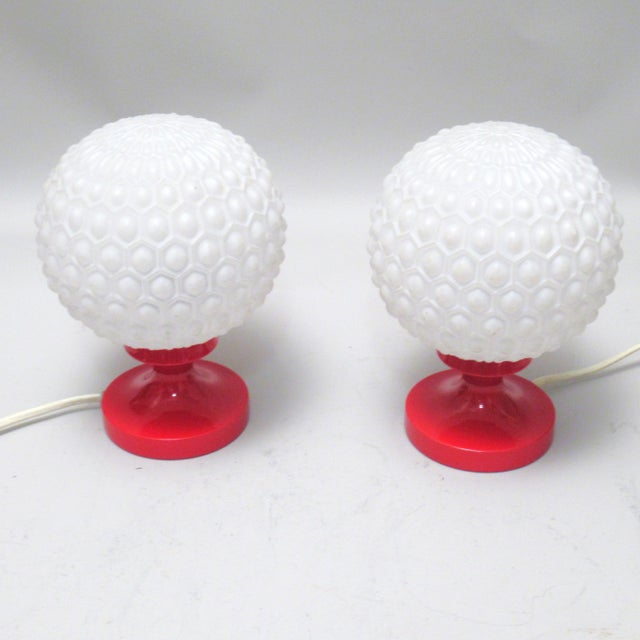 Red Vintage Space Age Table Lamps, 1960s, Set of 2 For Sale - Image 8 of 10