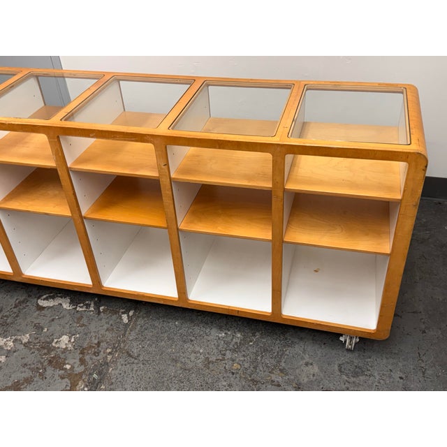 Wood Bespoke Retail Display Case on Casters For Sale - Image 7 of 12