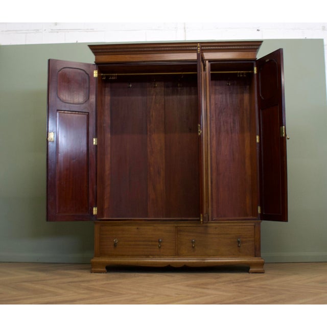 Antique Edwardian Walnut Wardrobe, 1900s For Sale - Image 3 of 13