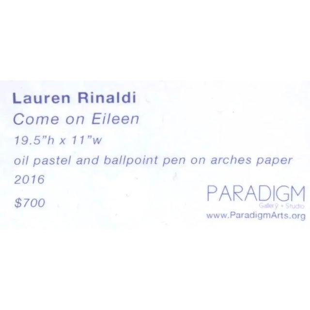 Contemporary Lauren Rinaldi (B. 1983) Oil Pastel Painting For Sale - Image 3 of 4