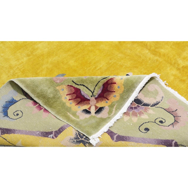 Traditional Antique Chinese Hand Knotted Wool Rug, 9x11'8 For Sale - Image 3 of 5