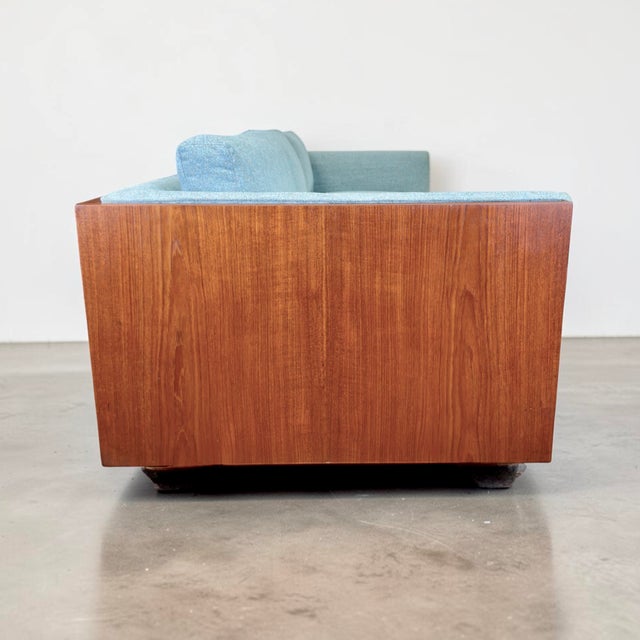 1970s Teak Case Sofa in the Manner of Milo Baughman For Sale - Image 5 of 8